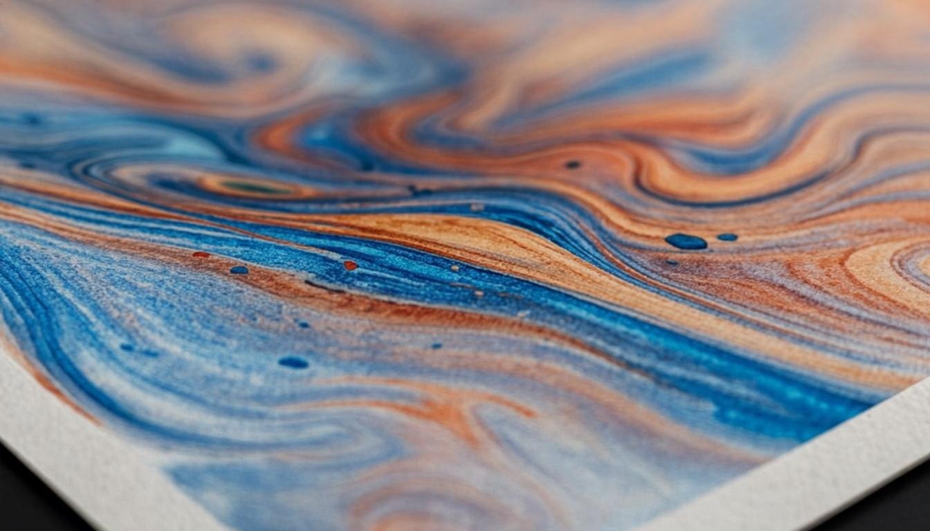 Détail d'une aquarelle de LeeLa — pigments et grain du papier